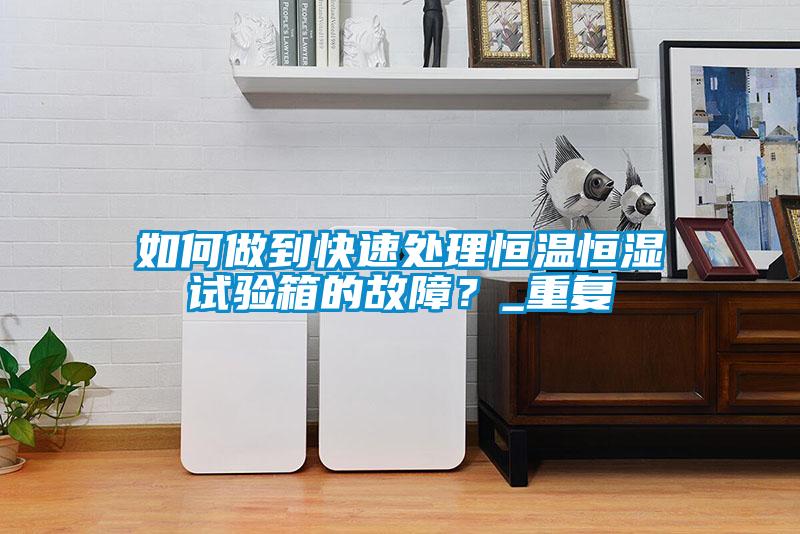如何做到快速處理恒溫恒濕試驗箱的故障？_重復